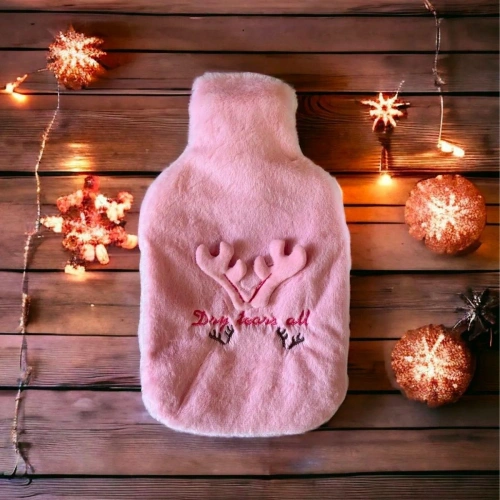2 Liter Reindeer Model Plush Covered Hot Water Bottle (5365)