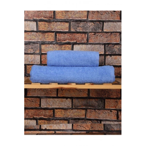 2 Parça %100 Pamuklu Soft Lüx Banyo Havlu Seti Mavi