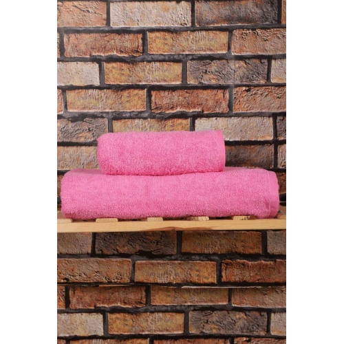 2 Parça %100 Pamuklu Soft Lüx Banyo Havlu Seti Pembe