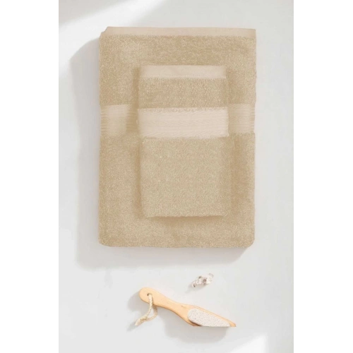 2 Parça Battal Lüks Premium Banyo Spa Havlu Takımı 90x170 Cm Bej