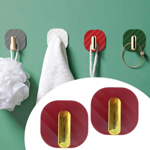 2li Yapışkanlı Retro Askılık Dolap Kapak Kulpu Kırmızı (5365)