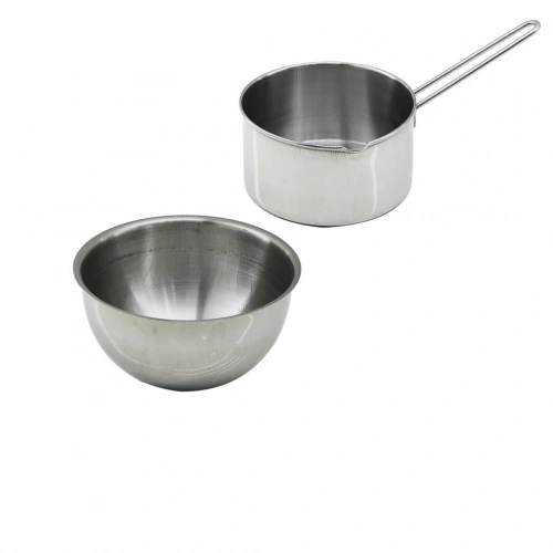 2PCS SET PASLANMAZ ÇELİK CHEFF SÜTLÜK - SOSLUK=14CM - DERİN KAP=17CM (5365)