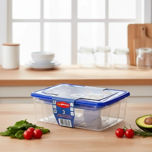 3lü Köşeli Saklama Kabı Seti