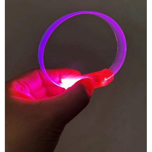 3 Modlu Pilli LED Işıklı Esnek Parti Bilekliği Pembe (5365)