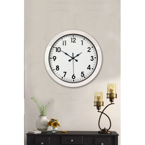 36 cm Beyaz Metal Standart Duvar Saati