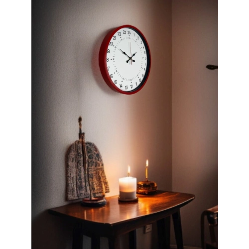 36 Cm Red 24-Hour Indicator Special Design Wall Clock