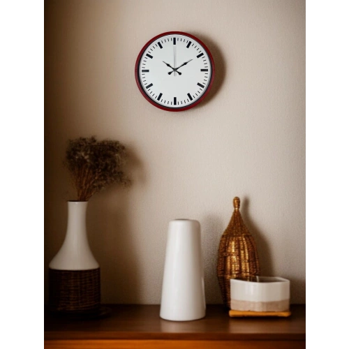36 Cm Kırmızı Sade Dekoratif Duvar Saati