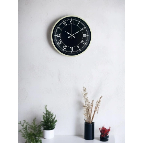 36 Cm Krem Dekoratif Duvar Saati