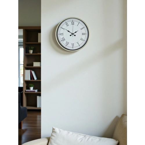 Zentime 36 Cm Cream Decorative Wall Clock