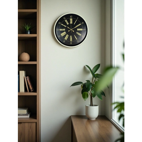 36 Cm Krem Dekoratif Duvar Saati