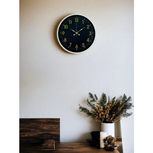 36 Cm Cream Gold Numbered Wall Clock