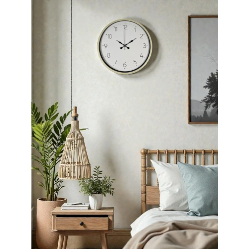 36 Cm Krem Sade Dekoratif Duvar Saati