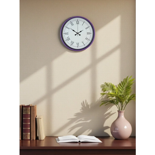 Zentime 36 Cm Purple Decorative Wall Clock