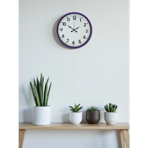 Zentime 36 Cm Purple Decorative Wall Clock
