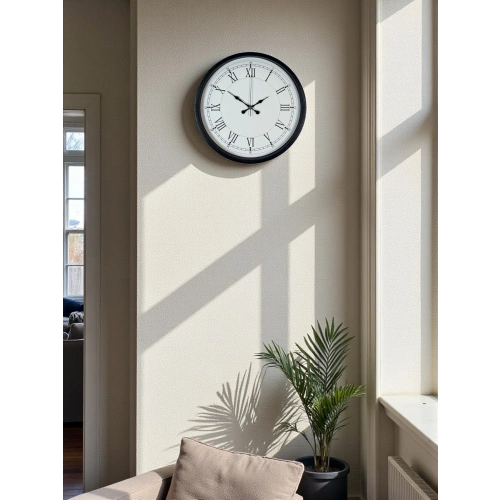 Zentime 36 Cm Black Decorative Wall Clock