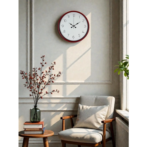 36 Cm Standart Kırmızı Duvar Saati