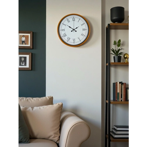 Zentime 36 Cm Orange Decorative Wall Clock