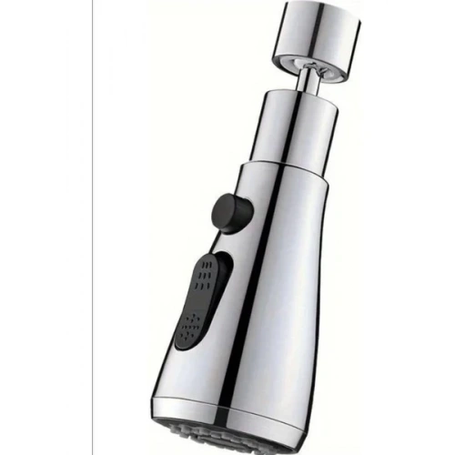 360 DERECE DÖNEBİLEN- 3 MOD  KROM YAĞMUR PÜSKÜRTME BORULU KUBAR MUSLUK UCU  (5365)