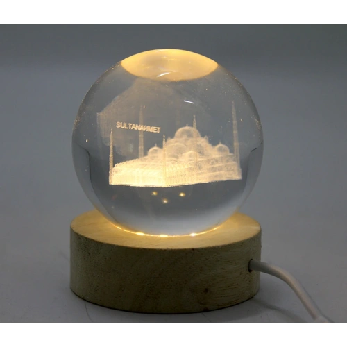 مصباح LED كريستال كرة زجاجية ثلاثي الأبعاد بتصميم إسطنبول موديل 1