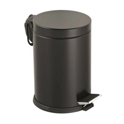 3LT SİYAH PEDALLI METAL ÇÖP KOVASI (5365)
