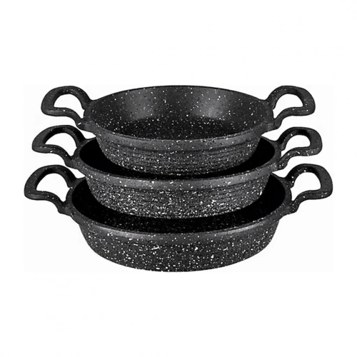 3PCS DÖKÜM SAHAN TAVA SET 18-20-22CM (5365)