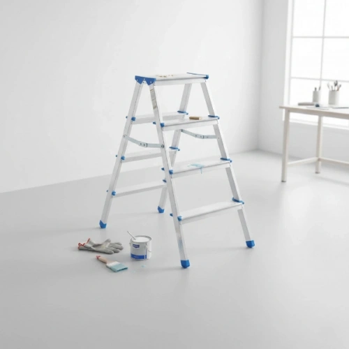 4+4 Çift Basamaklı Alüminyum Metal Merdiven