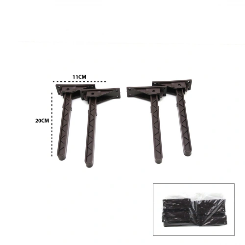 4 ADET KAHVERENGİ SOFRA AYAK KOMPLE PLASTİK 20CM AÇ KAPA (5365)
