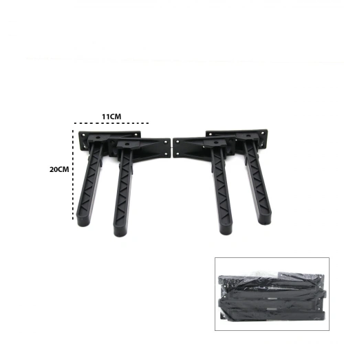 4 ADET SİYAH SOFRA AYAK KOMPLE PLASTİK 20CM AÇ KAPA (5365)