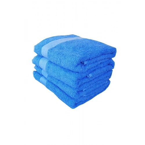 4 Piece Hand and Face 100% Cotton Towel Set Dry Blue