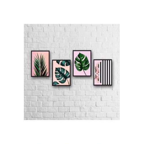 4 Parça Çerçeve Görünümlü Ahşap Tablo