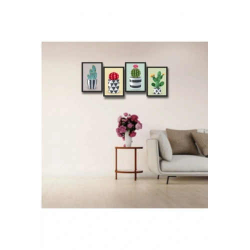 4 Parça Çerçeve Görünümlü Mdf Tablo