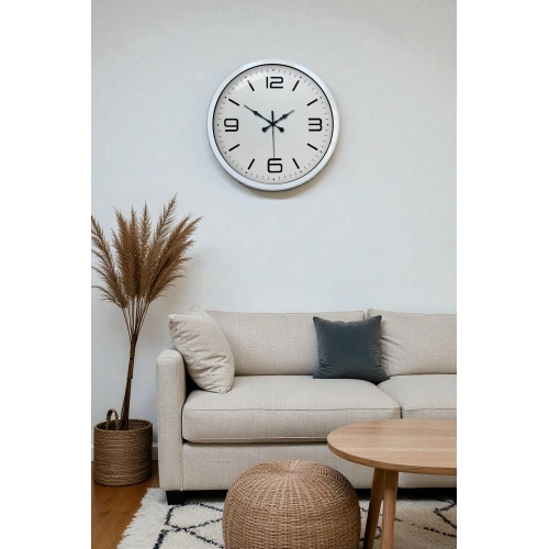 Zentime 40 Cm White Classic Wall Clock