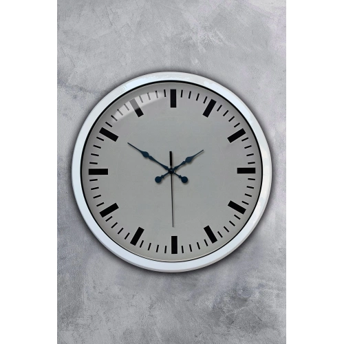 40 cm Beyaz Metal Sade Duvar Saati