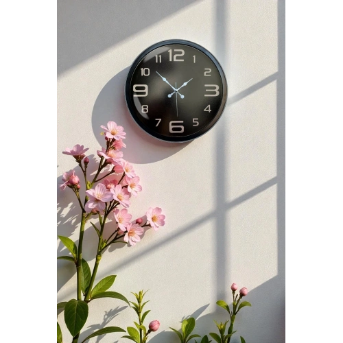 Zentime 40 Cm Black Elegant Wall Clock