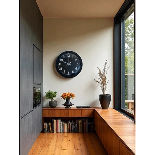 Zentime 40 Cm Black Elegant Wall Clock