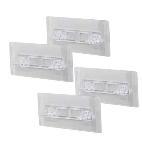 4PCS  RAF AYAK APARATI   ŞEFFAF PVC YAPIŞKANLI + VİDALANABİLİR   2X10CM (5365)