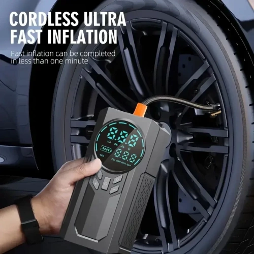 4’ü 1 Arada Lastik Şişirici – Akü Takviyesi – Powerbank – Led Işık (5365)
