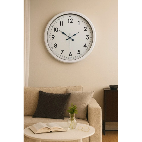 52 cm Beyaz Metal Dekoratif Duvar Saati