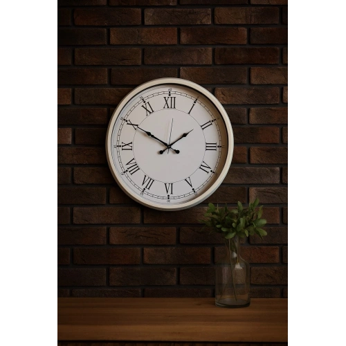 52 cm Beyaz Metal Roma Rakamlı Duvar Saati
