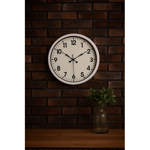 52 cm Beyaz Metal Standart Duvar Saati