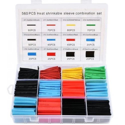 560 Parça Set Isıyla Daralan Makaron Kablo Koruyucu Kılıf (5365)