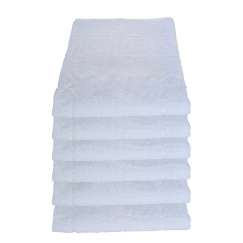6-Piece Cotton Foot Towel Bathroom Mat with Footprints 50x70 cm