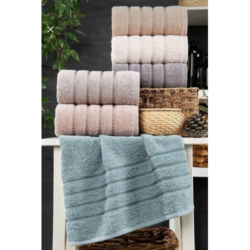 6-Piece Hand Face Towel Set Cotton Towel Set Colorful Indigo