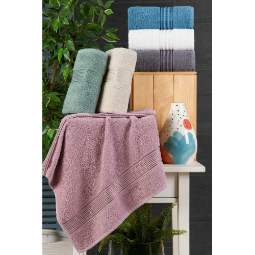 6-piece Face Towel Set Cotton Towel Set Colorful Purple