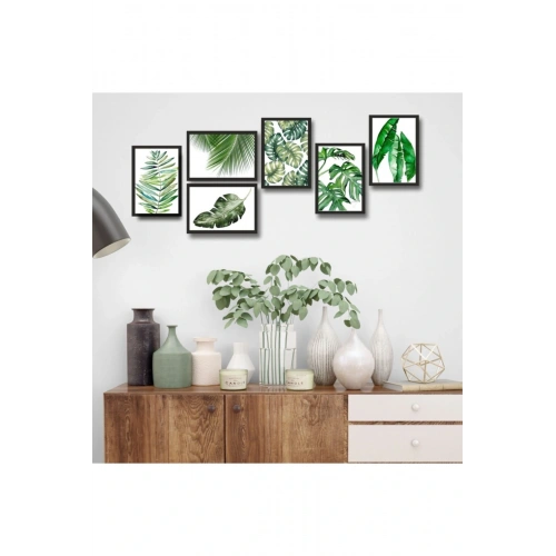 6 Parça Çerçeve Görünümlü Ahşap Tablo