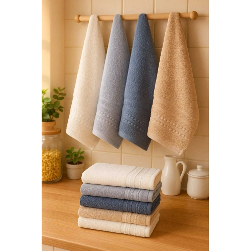 6 Parça Mutfak Havlusu Seti %100 Pamuklu Özlem