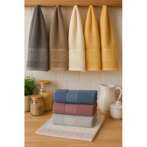 6 Parça Mutfak Havlusu Seti %100 Pamuklu Tendy