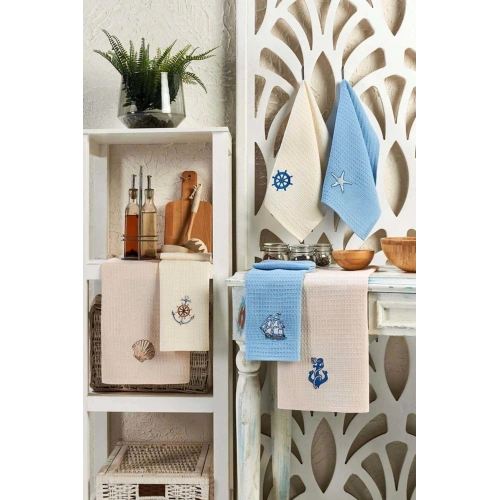 6 Piece Kitchen Drying Cloth 30 X 50 Cm Deniz