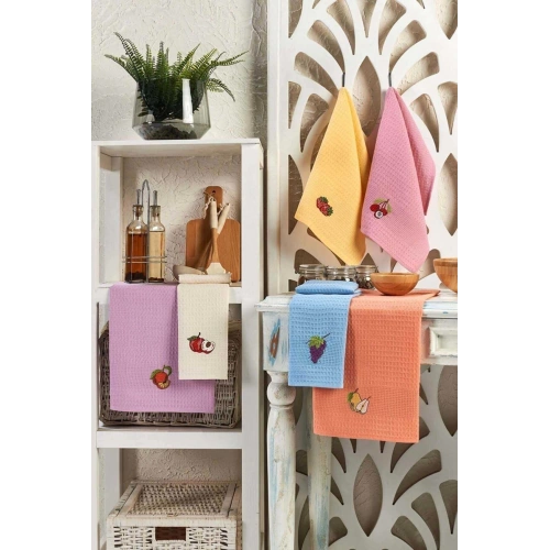 6 Piece Kitchen Drying Cloth 30 X 50 Cm Fruit