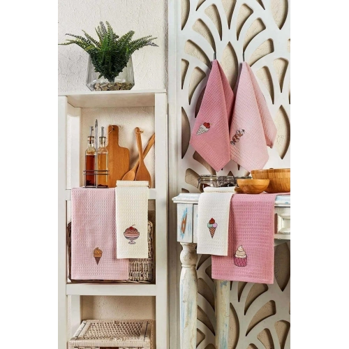 6 Piece Kitchen Drying Cloth 30 X 50 Cm Ice Cream